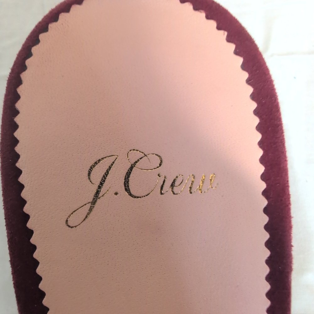 J.Crew Burgundy Suede Block Heel Mules Size 9 - Picture 4 of 10